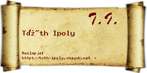 Tóth Ipoly névjegykártya