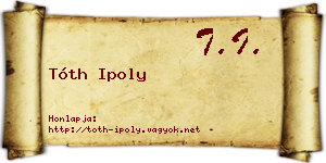 Tóth Ipoly névjegykártya